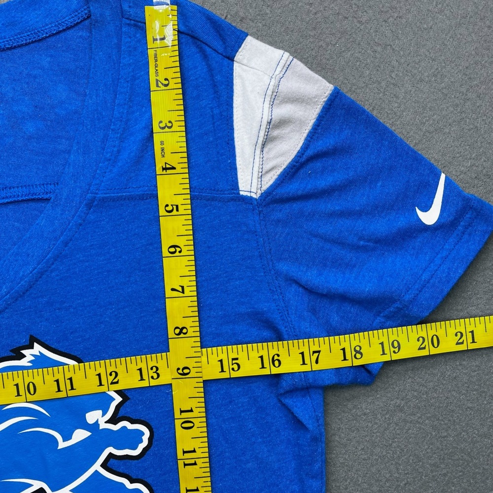 Nike Women NFL Detroit Lions V-Neck Team Apparel T-Shirt Honolulu Blue M - Picture 7 of 8
